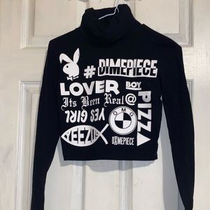 Dimepiece LA Verbage Crop Turtleneck